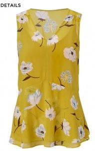Cabi Dazzle Top small yellow floral